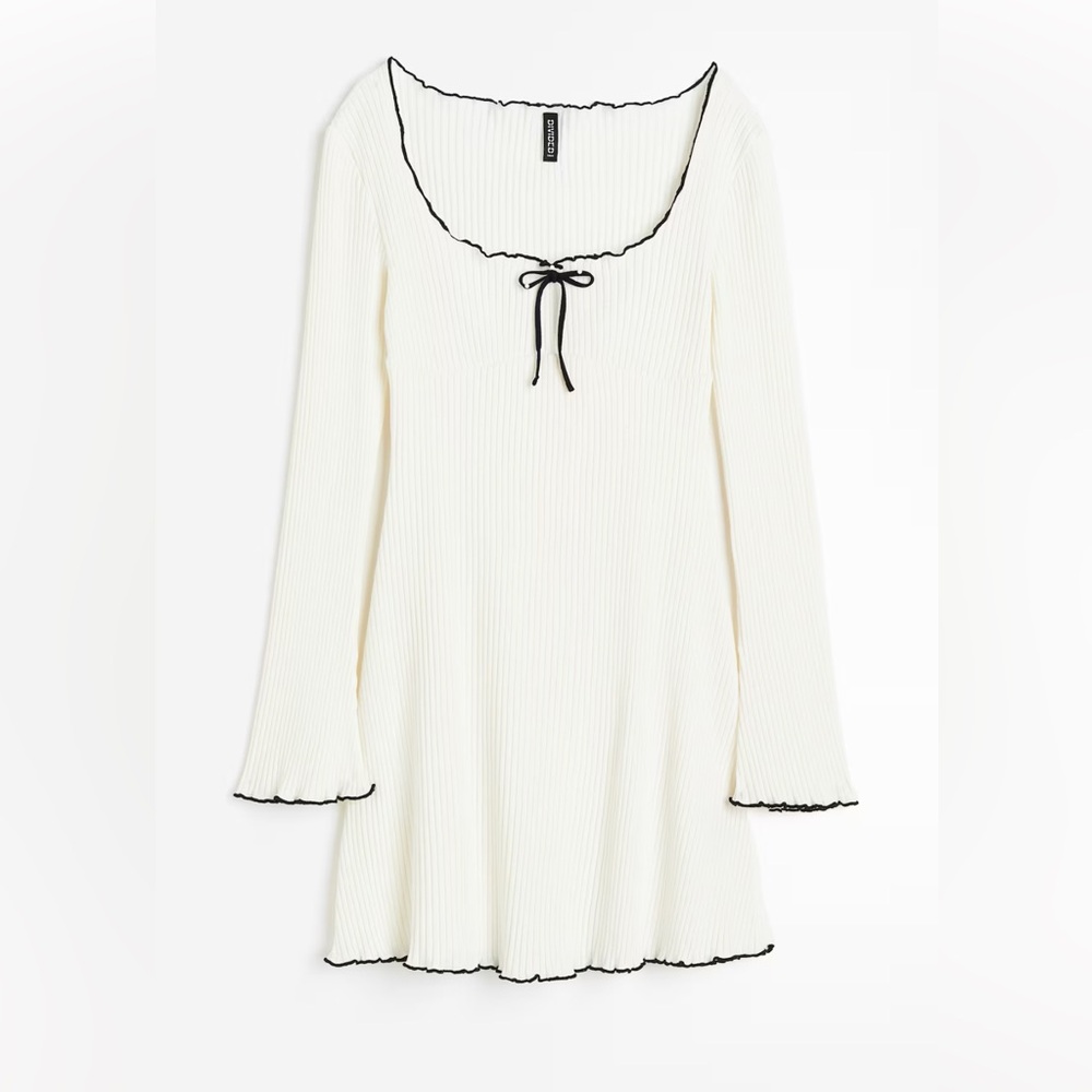 H&M Ribbed Jersey  Dress with Black Trim